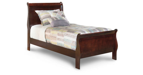Alisdair Reddish Twin Sleigh Bed and Nightstand from Ashley - Luna Furniture