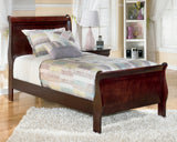 Alisdair Reddish Twin Sleigh Bed and Nightstand from Ashley - Luna Furniture