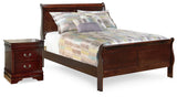 Alisdair Reddish Brown Full Sleigh Bed and Nightstand from Ashley - Luna Furniture