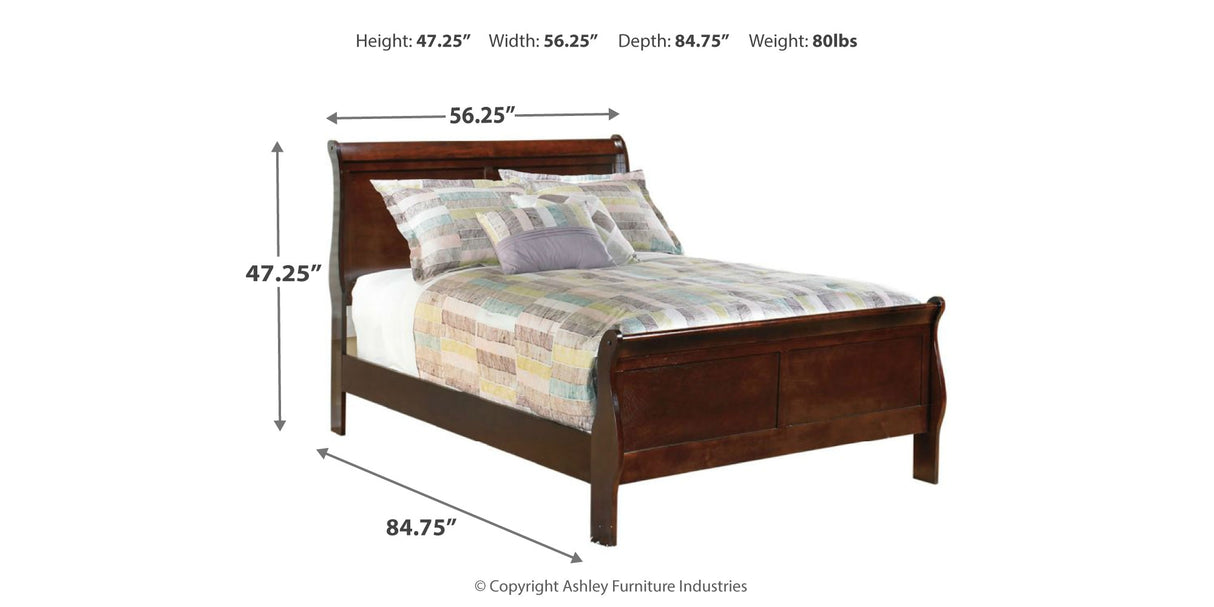 Alisdair Reddish Brown Full Sleigh Bed from Ashley Furniture - Luna Furniture