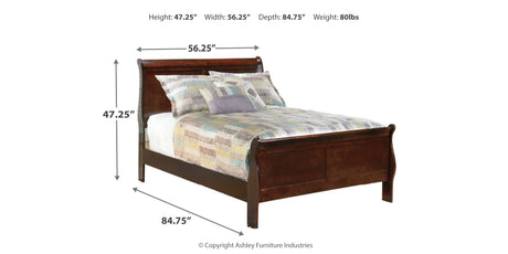 Alisdair Reddish Brown Full Sleigh Bed from Ashley - Luna Furniture