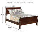 Alisdair Reddish Brown Full Sleigh Bed, Dresser, Mirror, Chest and Nightstand from Ashley Furniture - Luna Furniture