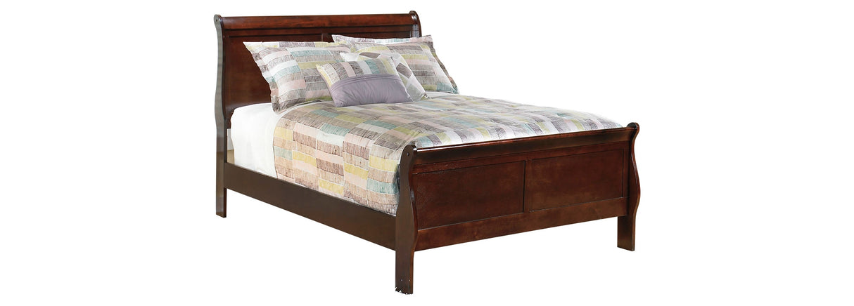 Alisdair Twin Sleigh Bed with Mirrored Dresser, Chest and 2 Nightstands in Reddish Brown from Ashley Furniture - Luna Furniture