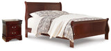 Alisdair Reddish Brown Queen Sleigh Bed and Nightstand from Ashley - Luna Furniture