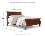 Alisdair Reddish Brown Queen Sleigh Bed, Dresser, Mirror, Chest and Nightstand from Ashley Furniture - Luna Furniture