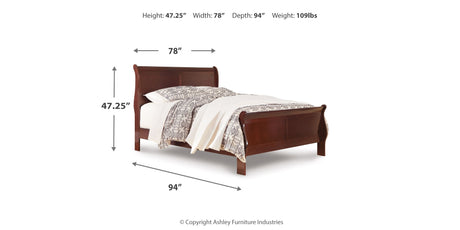 Alisdair California King Sleigh Bed with Mirrored Dresser in Reddish Brown from Ashley Furniture - Luna Furniture