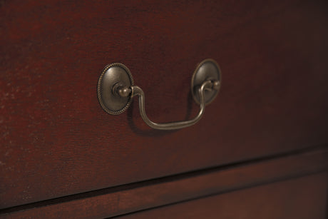 Alisdair Reddish Brown Twin Sleigh Bed, Dresser, Mirror, Chest and Nightstand from Ashley Furniture - Luna Furniture