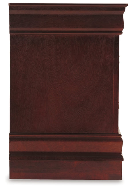 Alisdair Reddish Brown Twin Sleigh Bed, Dresser, Mirror, Chest and Nightstand from Ashley Furniture - Luna Furniture