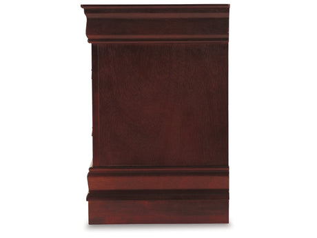 Alisdair King Sleigh Bed with Mirrored Dresser, Chest and 2 Nightstands in Reddish Brown from Ashley Furniture - Luna Furniture