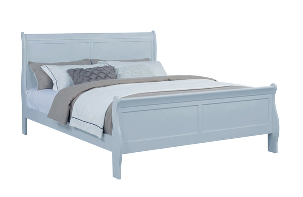 Louis Philip Blue King Sleigh Bed