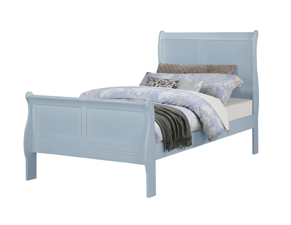 Louis Philip Blue Twin Sleigh Bed