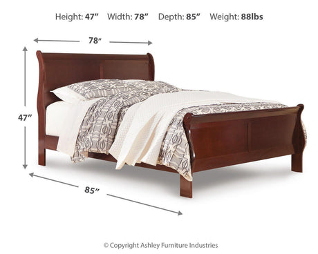 Alisdair Reddish Brown King Sleigh Bed from Ashley Furniture - Luna Furniture