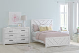 Cayboni Full Panel Bed with Dresser and 2 Nightstands in Whitewash from Ashley Furniture - Luna Furniture
