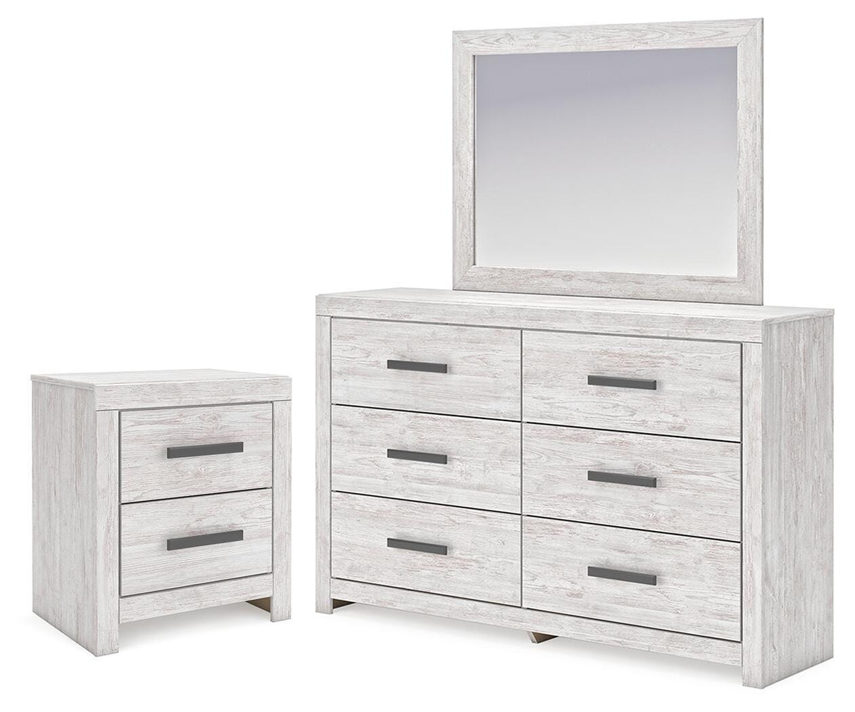 Cayboni Whitewash Dresser, Mirror and Nightstand from Ashley - Luna Furniture