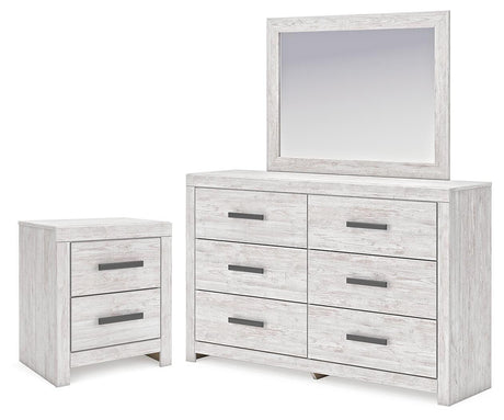Cayboni Whitewash Dresser, Mirror and Nightstand from Ashley - Luna Furniture