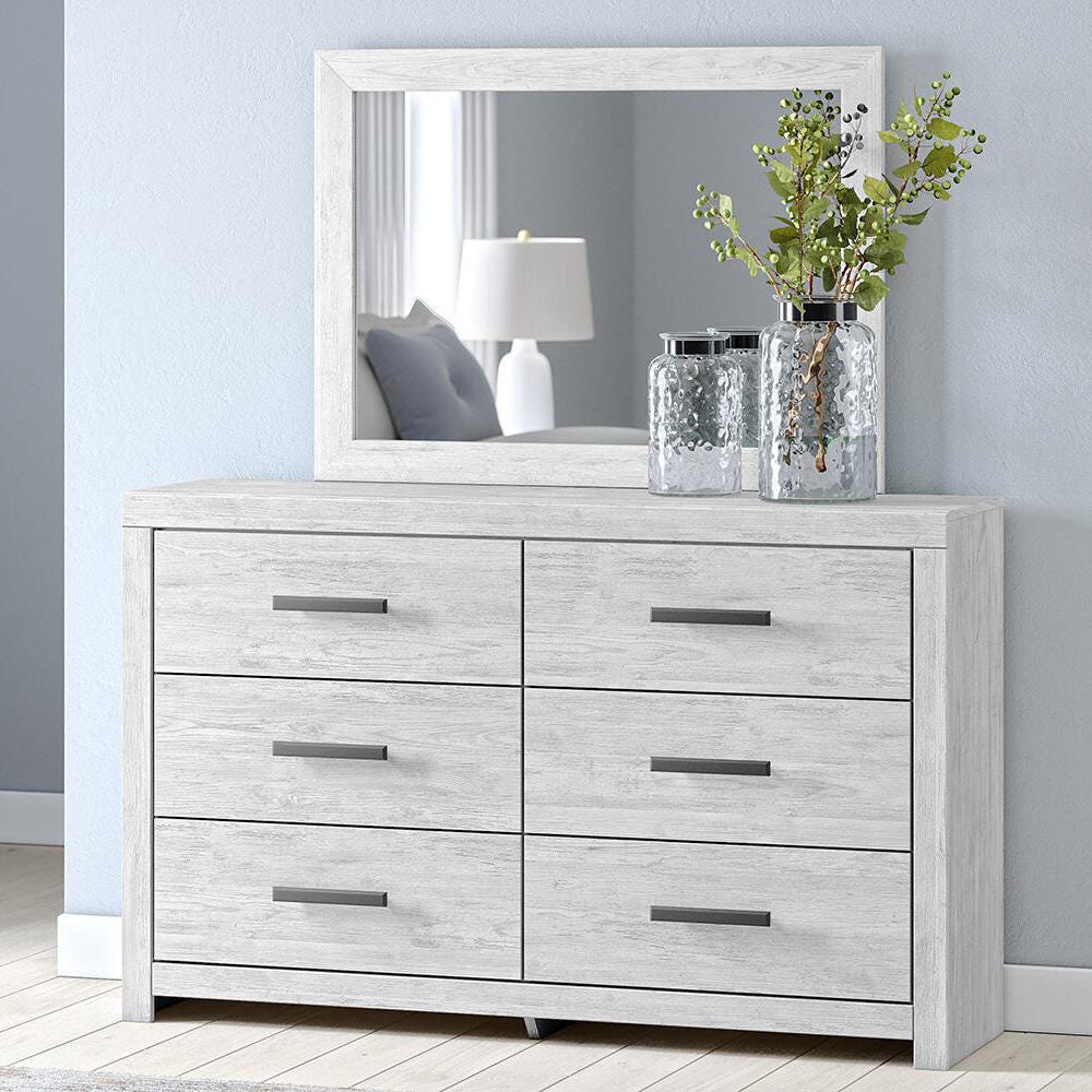 Cayboni Whitewash Dresser and Mirror from Ashley - Luna Furniture