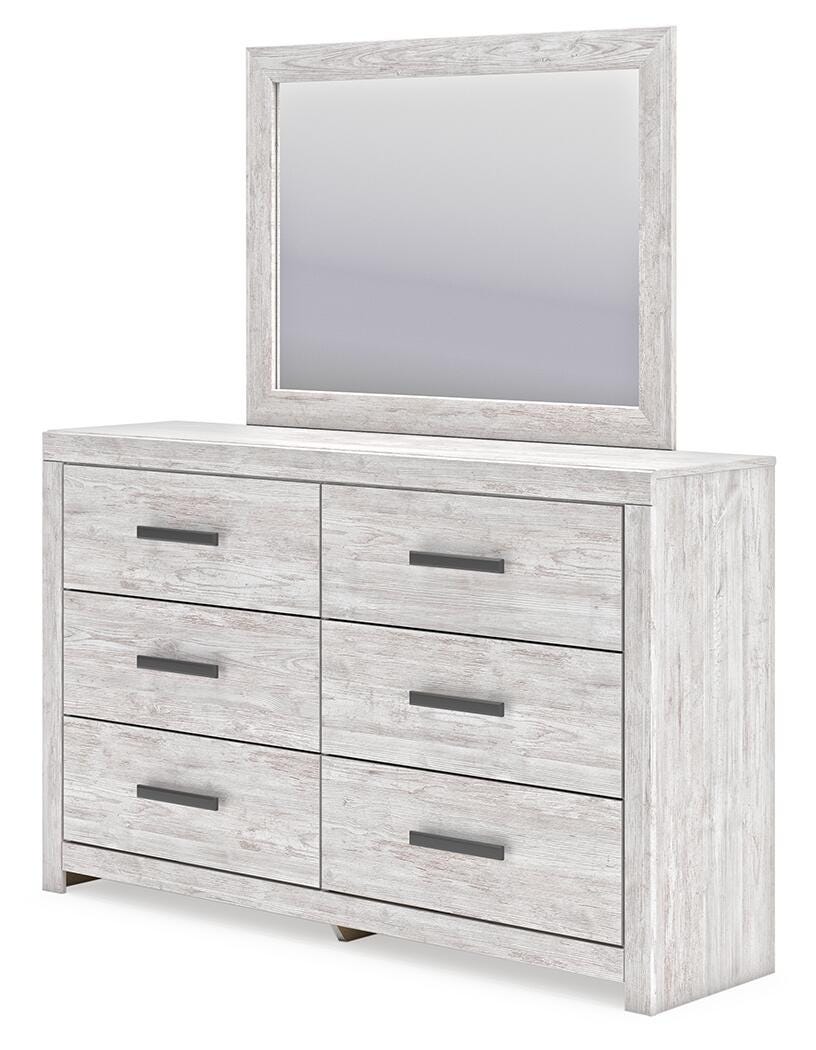 Cayboni Whitewash King Panel Bed, Dresser, Mirror and Chest from Ashley Furniture - Luna Furniture