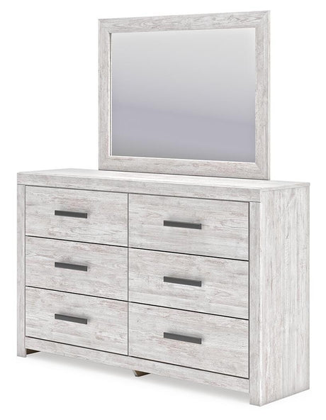 Cayboni Whitewash King Panel Bed, Dresser, Mirror and Chest from Ashley Furniture - Luna Furniture