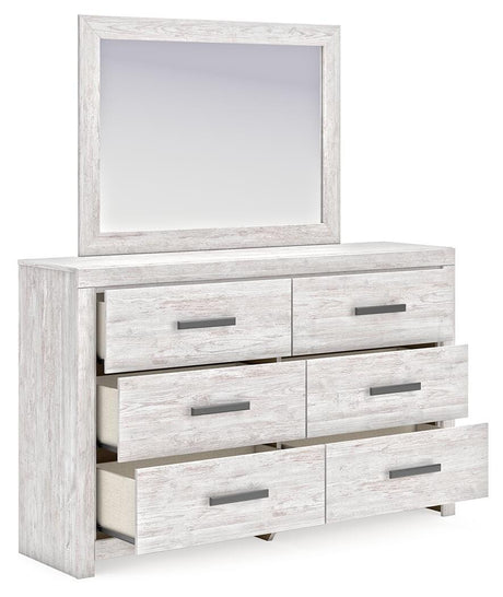 Cayboni Whitewash King Panel Bed, Dresser, Mirror and Chest from Ashley Furniture - Luna Furniture