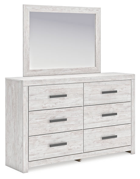 Cayboni Whitewash Dresser and Mirror from Ashley Furniture - Luna Furniture