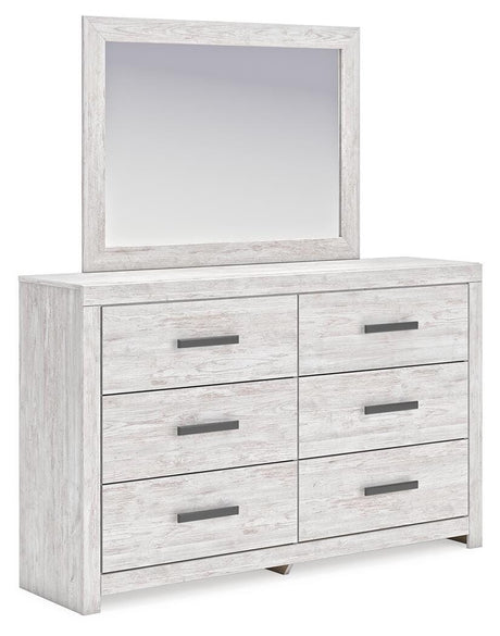 Cayboni Whitewash King Panel Bed, Dresser, Mirror and Chest from Ashley Furniture - Luna Furniture