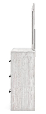 Cayboni Whitewash King Panel Bed, Dresser, Mirror and Chest from Ashley Furniture - Luna Furniture