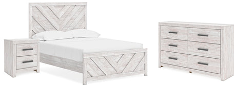 Cayboni Whitewash Full Panel Bed, Dresser and Nightstand from Ashley Furniture - Luna Furniture