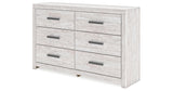 Cayboni King Panel Bed with Dresser in Whitewash from Ashley Furniture - Luna Furniture