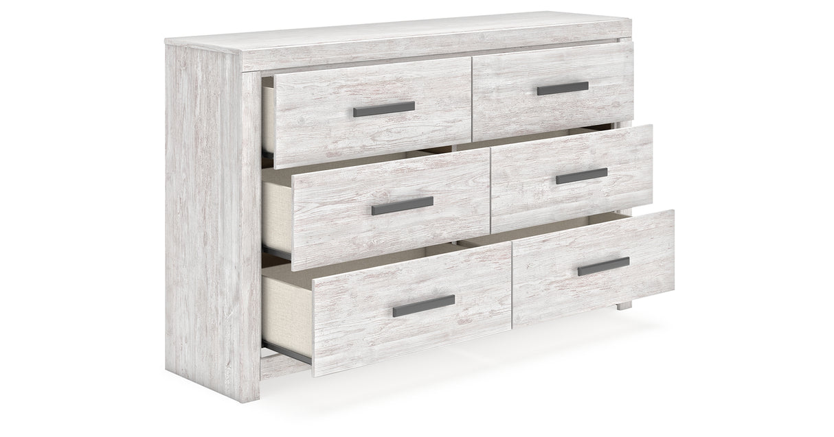Cayboni Queen Panel Bed with Dresser and 2 Nightstands in Whitewash from Ashley Furniture - Luna Furniture