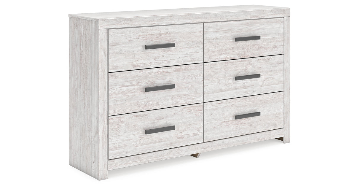 Cayboni Queen Panel Bed with Dresser and Nightstand in Whitewash from Ashley - Luna Furniture