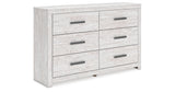 Cayboni King Panel Bed with Dresser in Whitewash from Ashley Furniture - Luna Furniture