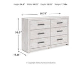 Cayboni Full Panel Bed with Mirrored Dresser in Whitewash from Ashley - Luna Furniture