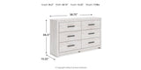 Cayboni Queen Panel Bed with Dresser and Nightstand in Whitewash from Ashley - Luna Furniture
