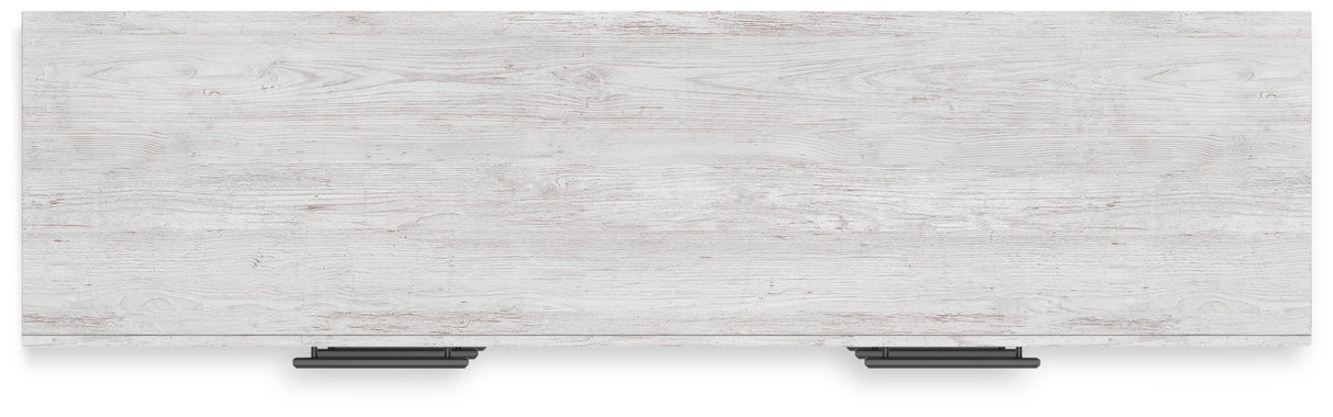 Cayboni Full Panel Bed with Mirrored Dresser in Whitewash from Ashley - Luna Furniture