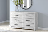 Cayboni Full Panel Bed with Mirrored Dresser in Whitewash from Ashley - Luna Furniture