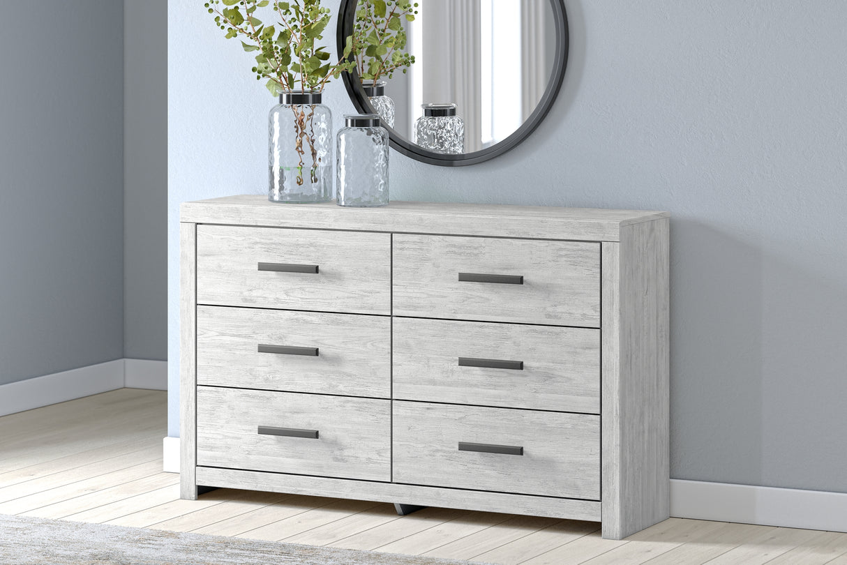 Cayboni King Panel Bed with Dresser in Whitewash from Ashley Furniture - Luna Furniture