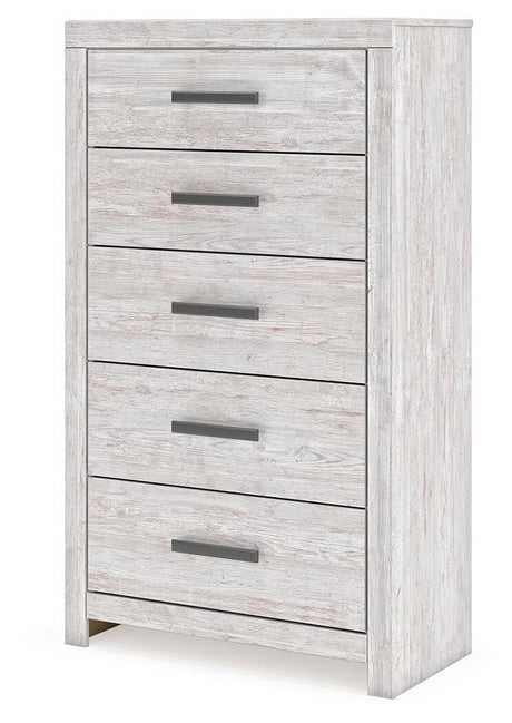 Cayboni Whitewash Queen Panel Bed, Chest and Nightstand from Ashley - Luna Furniture