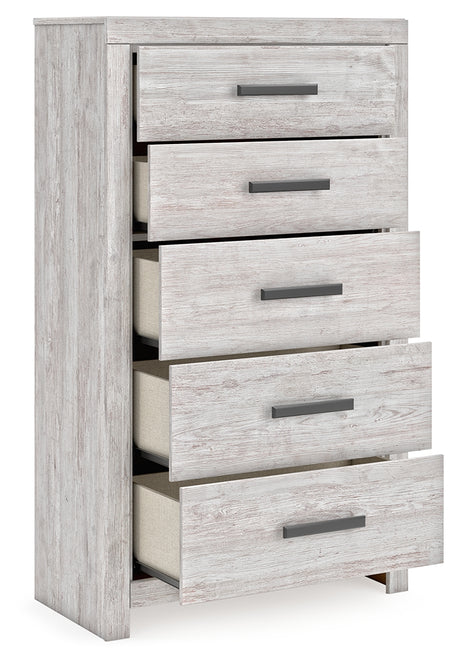 Cayboni Whitewash King Panel Bed, Dresser, Mirror, Chest and Nightstand from Ashley Furniture - Luna Furniture