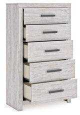Cayboni Whitewash King Panel Bed, Dresser, Mirror and Chest from Ashley Furniture - Luna Furniture