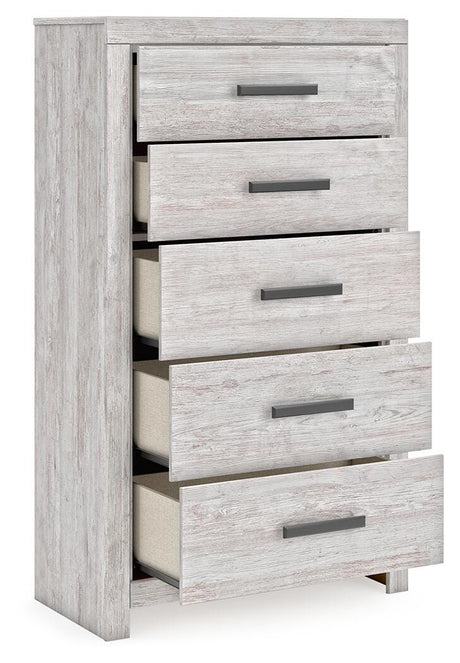 Cayboni Whitewash Queen Panel Bed, Chest and Nightstand from Ashley - Luna Furniture
