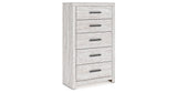 Cayboni Full Panel Bed with Mirrored Dresser, Chest and 2 Nightstands in Whitewash from Ashley Furniture - Luna Furniture
