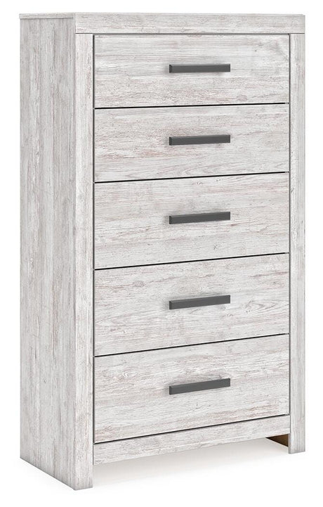 Cayboni Whitewash Queen Panel Bed, Chest and Nightstand from Ashley - Luna Furniture