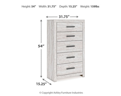 Cayboni Whitewash King Panel Bed, Dresser, Mirror, Chest and Nightstand from Ashley Furniture - Luna Furniture