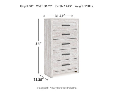 Cayboni Whitewash King Panel Bed, Dresser, Mirror, Chest and Nightstand from Ashley Furniture - Luna Furniture