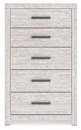 Cayboni Whitewash King Panel Bed, Dresser, Mirror and Chest from Ashley Furniture - Luna Furniture