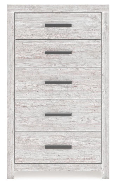Cayboni Whitewash Queen Panel Bed, Chest and Nightstand from Ashley - Luna Furniture