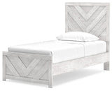 Cayboni Whitewash Twin Panel Bed from Ashley Furniture - Luna Furniture