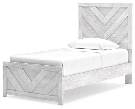 Cayboni Whitewash Twin Panel Bed from Ashley Furniture - Luna Furniture