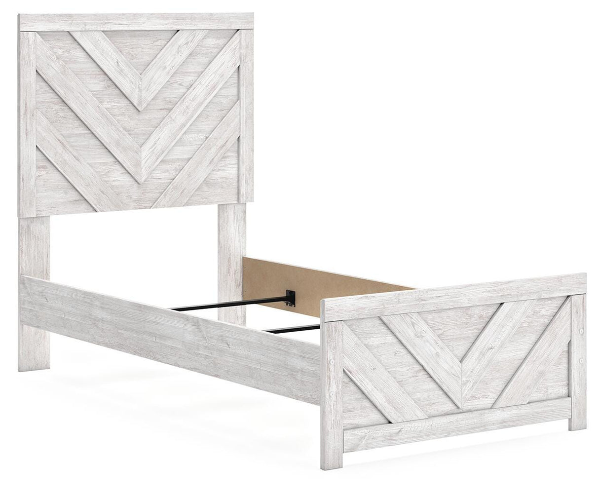 Cayboni Whitewash Twin Panel Bed from Ashley Furniture - Luna Furniture