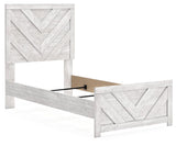 Cayboni Whitewash Twin Panel Bed from Ashley Furniture - Luna Furniture